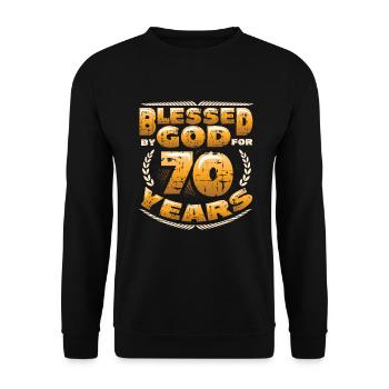 Religious by God for 70 years - Unisex Sweatshirt - black - Front - Alina (178cm) & Michal (187cm)