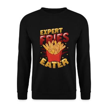 Expert for French fries - Unisex Sweatshirt - black - Front - Alina (178cm) & Michal (187cm)