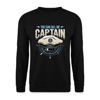 You can call me captain, boatman - Unisex Sweatshirt - black - Front - Alina (178cm) & Michal (187cm)