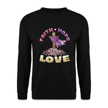 Faith, Hope, Love Church, Religion - Unisex Sweatshirt - black - Front - Alina (178cm) & Michal (187cm)