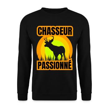 chasseur passionné - Sweat-shirt Unisexe - noir - Devant - Alina (178cm) & Michal (187cm)