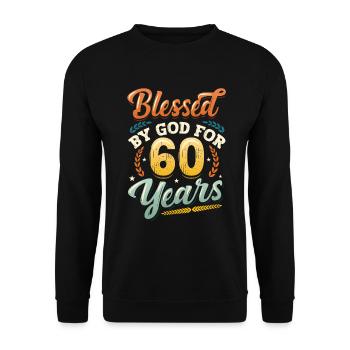 Religious by God for 60 years - Unisex Sweatshirt - black - Front - Alina (178cm) & Michal (187cm)