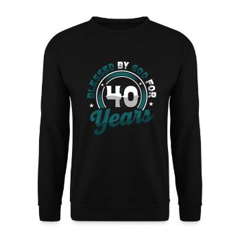 Religious by God for 40 years - Unisex Sweatshirt - black - Front - Alina (178cm) & Michal (187cm)