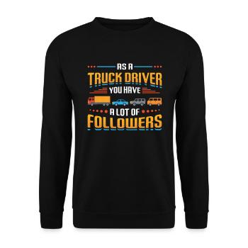 Lkw-fahrer Haben Eine Menge Anhänger - Unisex Pullover - Schwarz - Vorne - Alina (178cm) & Michal (187cm)