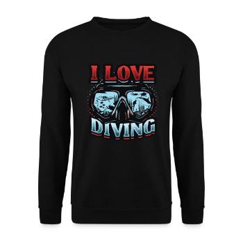 I love diving, scuba diving - Unisex Sweatshirt - black - Front - Alina (178cm) & Michal (187cm)