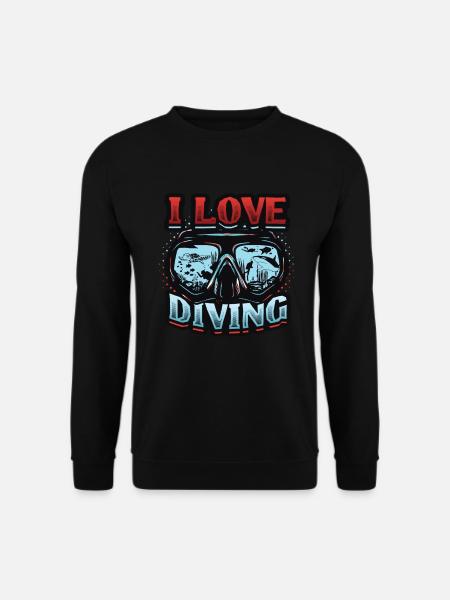 I love diving, scuba diving - Unisex Sweatshirt - black