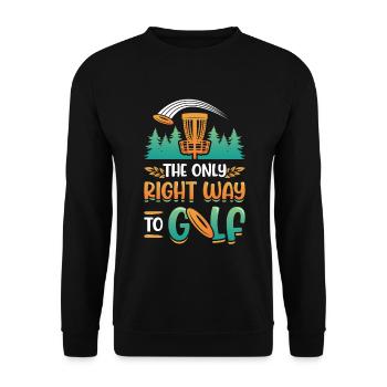 The only right way to golf, Frisbee Disc - Unisex Sweatshirt - black - Front - Alina (178cm) & Michal (187cm)