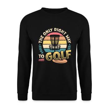 The only right way to golf, Frisbee Disc - Unisex Sweatshirt - black - Front - Alina (178cm) & Michal (187cm)