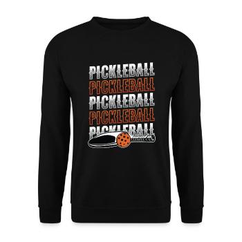 Pickleball-Liebhaber - Unisex Pullover - Schwarz - Vorne - Alina (178cm) & Michal (187cm)