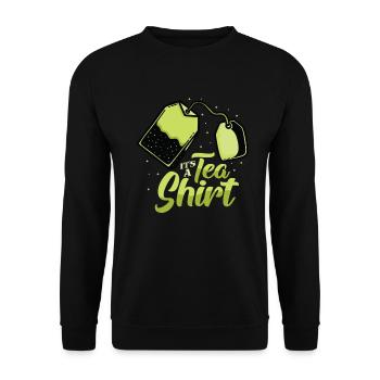 Amateur de thé - c’est une chemise de thé - Sweat-shirt Unisexe - noir - Devant - Alina (178cm) & Michal (187cm)
