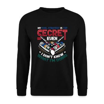Funny pool player, billiards pool league - Unisex Sweatshirt - black - Front - Alina (178cm) & Michal (187cm)