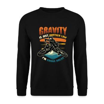 Mountain Bike Dirt Jumping - Unisex Sweatshirt - black - Front - Alina (178cm) & Michal (187cm)