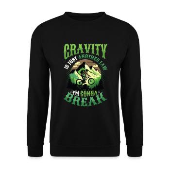 Mountain Bike Dirt Jumping - Unisex Sweatshirt - black - Front - Alina (178cm) & Michal (187cm)