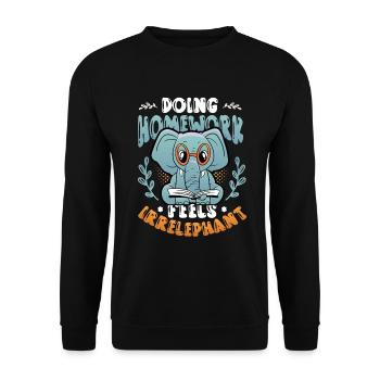 Doing homework doesn't feel good - Unisex Sweatshirt - black - Front - Alina (178cm) & Michal (187cm)