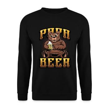 Daddy beer, teddy bear drinks beer - Unisex Sweatshirt - black - Front - Alina (178cm) & Michal (187cm)