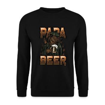 Daddy beer, teddy bear drinks beer - Unisex Sweatshirt - black - Front - Alina (178cm) & Michal (187cm)