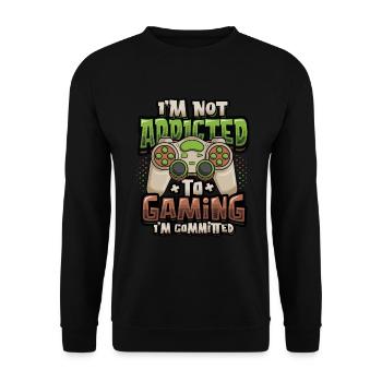 Ich bin nicht spielsüchtig, sondern ein Spieler - Unisex Pullover - Schwarz - Vorne - Alina (178cm) & Michal (187cm)
