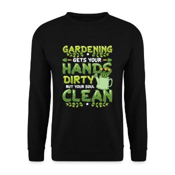 Gardening gets your hands dirty - Unisex Sweatshirt - black - Front - Alina (178cm) & Michal (187cm)