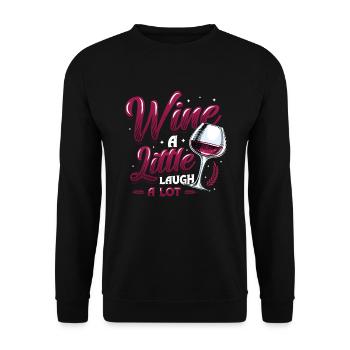 Vin Un peu rire beaucoup, amateur de vin - Sweat-shirt Unisexe - noir - Devant - Alina (178cm) & Michal (187cm)