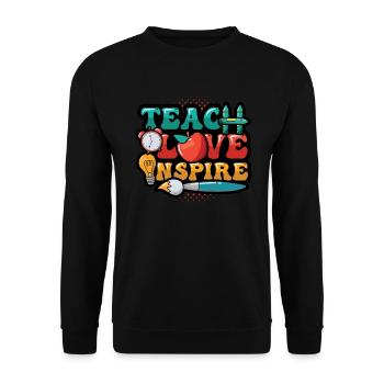 Lehrer Unterrichten, Liebe Inspiriert - Unisex Pullover - Schwarz - Vorne - Alina (178cm) & Michal (187cm)