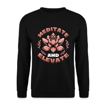 Meditieren Und Sich Erheben, Spirituelles Yoga - Unisex Pullover - Schwarz - Vorne - Alina (178cm) & Michal (187cm)