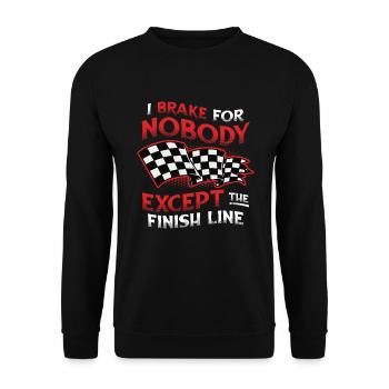 Je ne freine pour personne sauf la ligne d’arrivée - Sweat-shirt Unisexe - noir - Devant - Alina (178cm) & Michal (187cm)