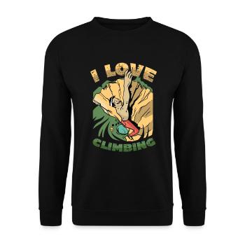 I love rock climbing, rock climbing - Unisex Sweatshirt - black - Front - Alina (178cm) & Michal (187cm)