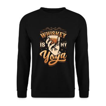Whiskey Ist Mein Yoga, Whiskey-Liebhaber - Unisex Pullover - Schwarz - Vorne - Alina (178cm) & Michal (187cm)