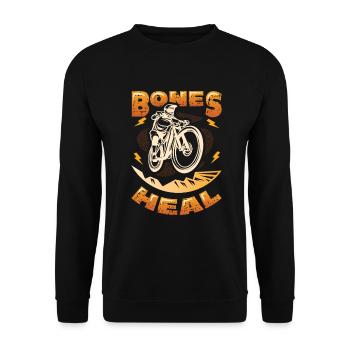 Bone Healing, Mtb, Mountain Bike, Bmx - Unisex Sweatshirt - black - Front - Alina (178cm) & Michal (187cm)