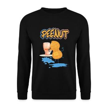Peenut, funny peeing peanut - Unisex Sweatshirt - black - Front - Alina (178cm) & Michal (187cm)