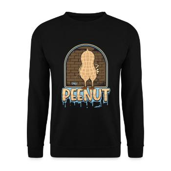 Peenut, funny peeing peanut - Unisex Sweatshirt - black - Front - Alina (178cm) & Michal (187cm)