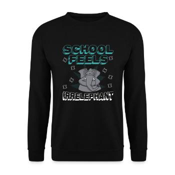 School Feels Irrelephant, Anti School - Unisex Sweatshirt - black - Front - Alina (178cm) & Michal (187cm)