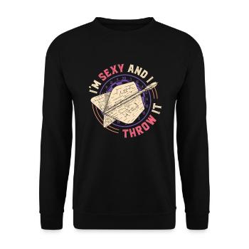 Je suis sexy et je lance une fléchette - Sweat-shirt Unisexe - noir - Devant - Alina (178cm) & Michal (187cm)