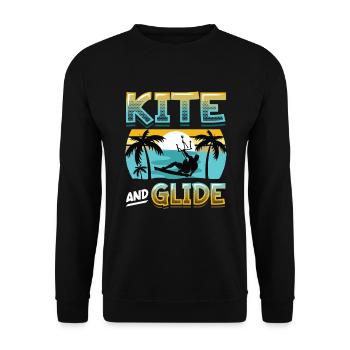 Kite And Glide, Kitesurfing - Unisex Pullover - Schwarz - Vorne - Alina (178cm) & Michal (187cm)