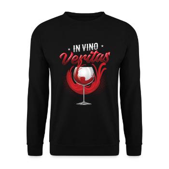 In Vino Veritas, Weinliebhaber, Weinverkostung - Unisex Pullover - Schwarz - Vorne - Alina (178cm) & Michal (187cm)
