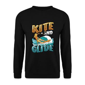 Kite And Glide, Kitesurfing - Unisex Pullover - Schwarz - Vorne - Alina (178cm) & Michal (187cm)
