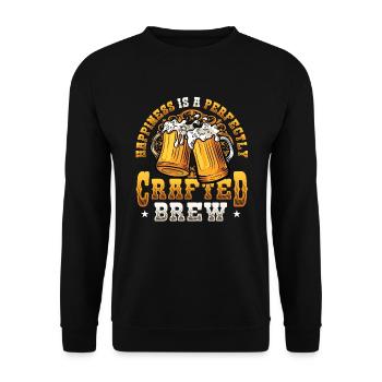 Bierbrauen und Braumeister-Glück In Perfektion - Unisex Pullover - Schwarz - Vorne - Alina (178cm) & Michal (187cm)