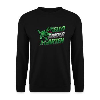 Hallo Kindergarten, Erster Tag Im Kindergarten - Unisex Pullover - Schwarz - Vorne - Alina (178cm) & Michal (187cm)