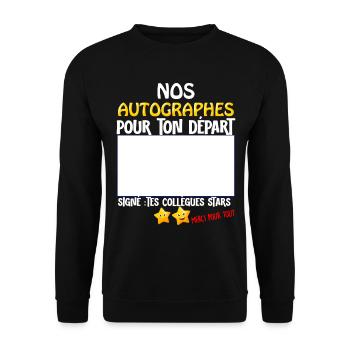 Autographe Cadeau Des Collègues Stars Merci ! - Sweat-shirt Unisexe - noir - Devant - Alina (178cm) & Michal (187cm)