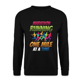 Marathon, One Mile At A Time Marathon - Unisex Sweatshirt - black - Front - Alina (178cm) & Michal (187cm)