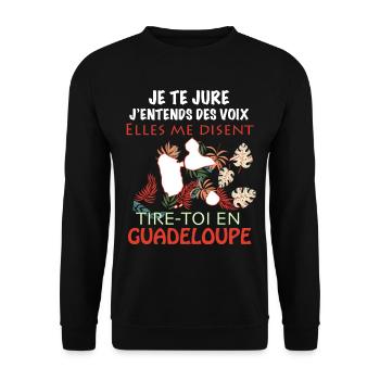Guadeloupe Je T'Aime - Sweat-shirt Unisexe - noir - Devant - Alina (178cm) & Michal (187cm)