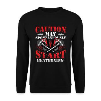 La prudence peut spontanément commencer le beatboxing - Sweat-shirt Unisexe - noir - Devant - Alina (178cm) & Michal (187cm)
