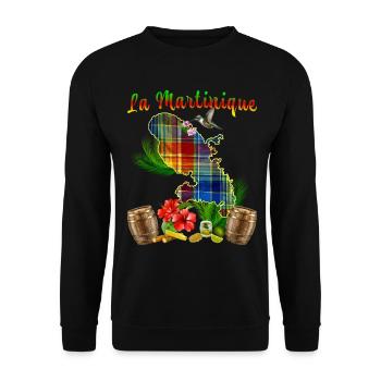 Martinique Madras tropicale Rhum Ti Punch - Sweat-shirt Unisexe - noir - Devant - Alina (178cm) & Michal (187cm)