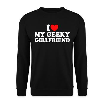 J'aime Ma Petite Amie Geek J'Adore Ma Copine Geek - Sweat-shirt Unisexe - noir - Devant - Alina (178cm) & Michal (187cm)
