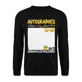 Collègue Humour Signature Autographes Départ - Sweat-shirt Unisexe - noir - Devant - Alina (178cm) & Michal (187cm)