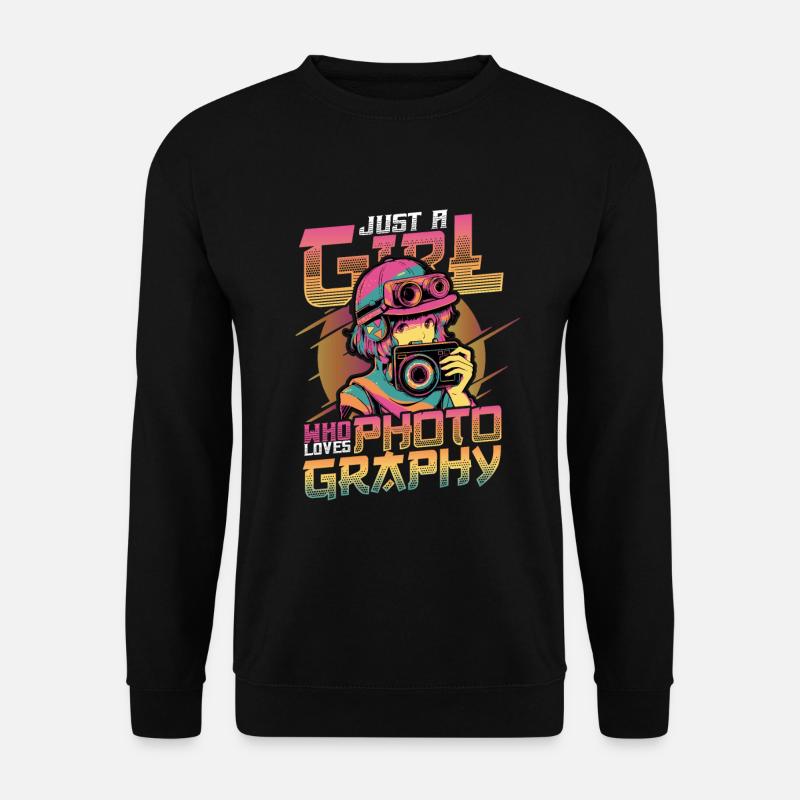 Nur Ein Mädchen, Das Die Fotografie Liebt - Unisex Pullover - Schwarz