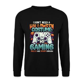 Spooky gaming skills for Halloween - Unisex Sweatshirt - black - Front - Alina (178cm) & Michal (187cm)