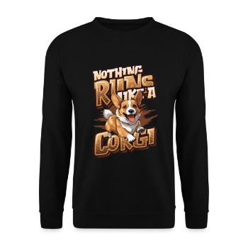 Nothing runs like a corgi - Unisex Sweatshirt - black - Front - Alina (178cm) & Michal (187cm)