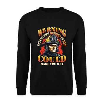 Slogan des pompiers, Brigade de pompiers volontaires - Sweat-shirt Unisexe - noir - Devant - Alina (178cm) & Michal (187cm)