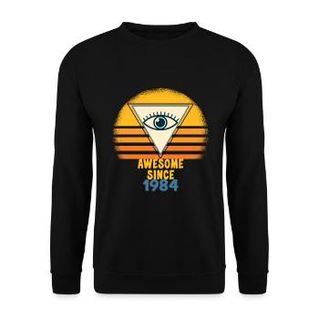 Awesome since 1984 50. Geburtstag Birthdaydesign - Unisex Pullover - Schwarz - Vorne - Alina (178cm) & Michal (187cm)
